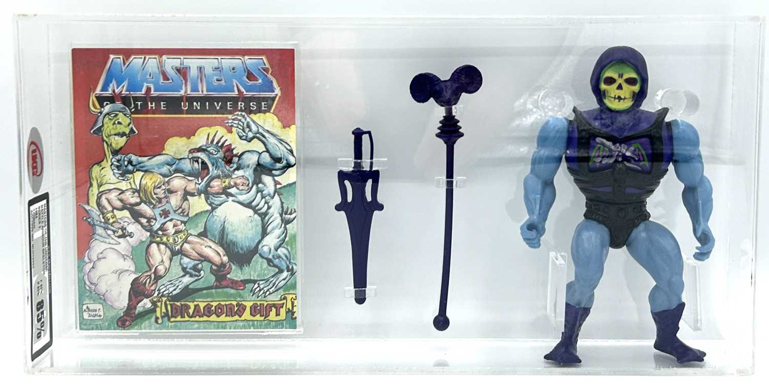 Lot 124 - Mattel Vintage Masters of the Universe Battle Armour Skeletor Series 3 1984 Taiwan - UKG Graded 85% 85/85.