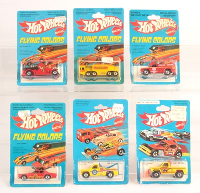 Lot 61 - Hot Wheels Flying Colors. Group o 6x Emergency Vehicles.