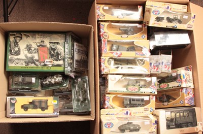 Lot 66 - Britains, Norev, Atlas & others similar. Large group of recent issue military vehicles.