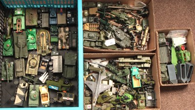 Lot 69 - Matchbox, Crescent, Lledo & others similar. Large group of military vehicles & guns.