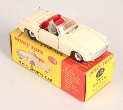Lot 80 - Dinky Toys 113 MGB Roadster Sports Car - White Body.