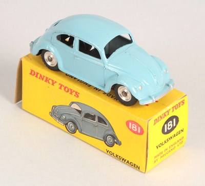 Lot 84 - Dinky 181 Volkswagen Beetle - Light Sky Blue Body - Rare Example.