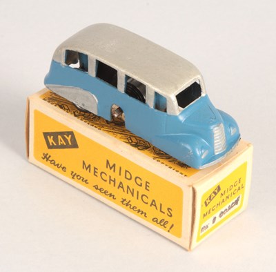 Lot 99 - Kay Toys Midge Mechanicals Coach - Blue / Silver Body.