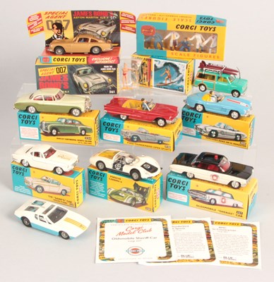 Lot 101 - Corgi Toys (China) - Group of Re-Issue Cars & Figure Set.