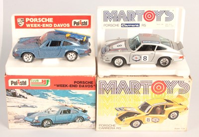 Lot 140 - Polistil & Martoys - Pair of Larger Scale Porsche Cars.