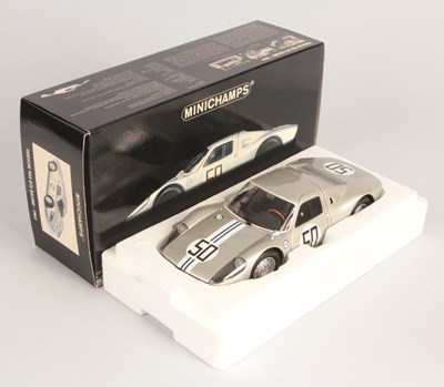 Lot 142 - Minichamps 180 646750 1/18th Porsche 904 GTS Racing - 1964. Silver.