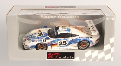 Lot 158 - UT Models 180 966625 1/18th Porsche 911 GT1 "Mobil1", Le Mans 1996