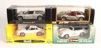 Lot 163 - Bburago, Revell & Maisto - Group of 4x 1/18th Porsche Cars.