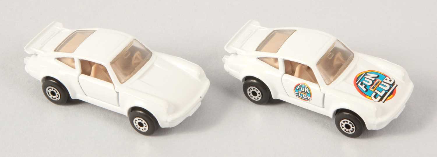 Lot 22 - Matchbox Superfast 2 x 3c Porsche 911/930 Turbo WITH & WITHOUT MATCHBOX FUN CLUB TAMPO PRINT