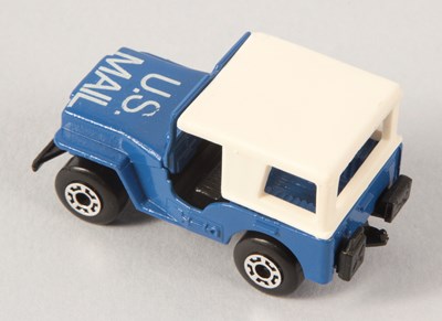 Lot 27 - Matchbox Superfast 5c US Mail Jeep WITH RARE GLOSS BLACK "No.5 US MAIL TRUCK BASE