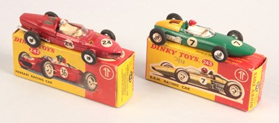 Lot 327 - Dinky Toys 242 Ferrari 156 Sharknose & 243 B.R.M. Formula 1 Racing Cars