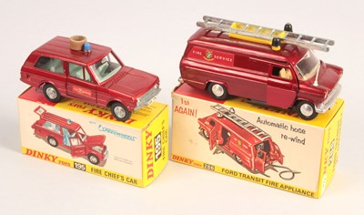 Lot 342 - Dinky Toys 195 Range Rover Fire Chief Car & 286