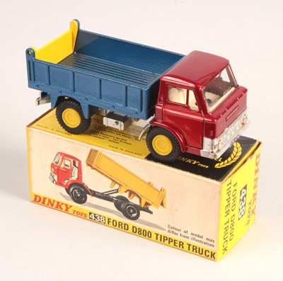 Lot 362 - Dinky Toys 438 Ford D800 Tipper Truck RARE EARY ISSUE METALLIC BLUE TIPPER BODY