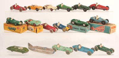 Lot 237 - Dinky, Corgi & Crescent. Group of boxed / unboxed speed record & racing cars.