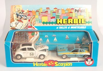 Lot 434 - Polistil 1/24th Scale W11 Walt Disney "Herbie & Scorpion" Gift Set From The Film "Herbie Goes To Monte Carlo"