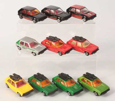 Lot 36 - Matchbox Superfast 10 x 7c Volkswagen Golf INCLUDING SOME HARDER TO FIND VARIATIONS