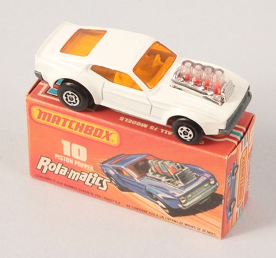 Lot 52 - Matchbox Superfast 10b Ford Mustang Piston Popper - RARE WHITE BODY + RARE FRENCH TEXT BOX