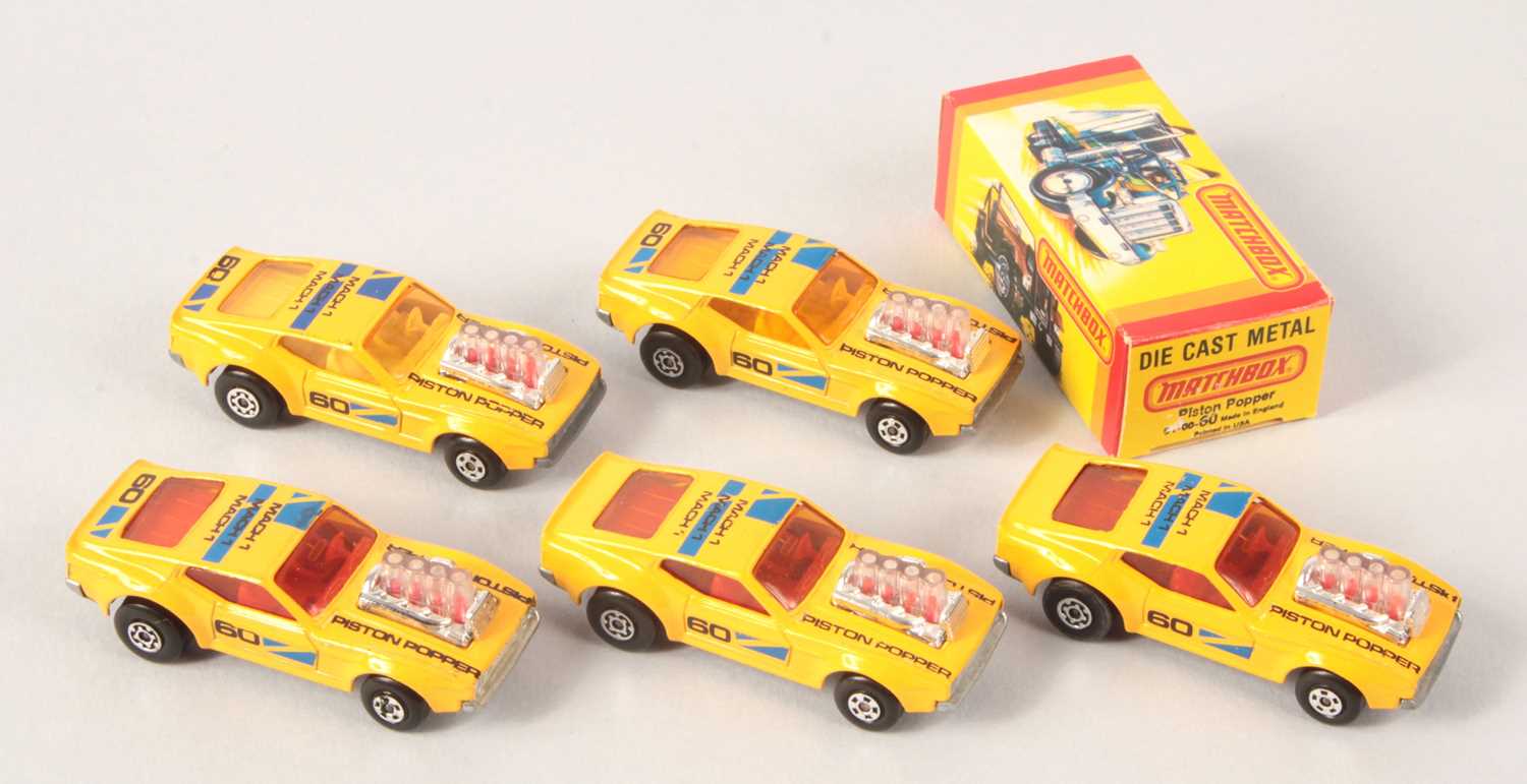 Lot 54 - Matchbox Superfast 5 x 10b Ford Mustang Piston Popper (US Issue MB60) VARIATIONS