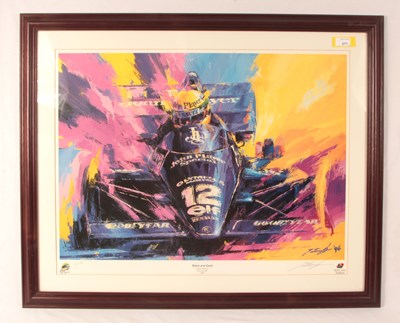 Lot 271 - Ayrton Senna "Black & Gold" JPS Lotus 98T 1986 Ltd Edition Print by Tatsu Nakaisu