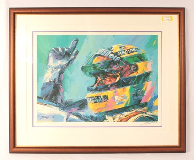 Lot 272 - Ayton Senna by Tatsu Nakaisu Ltd Edition Framed Print.