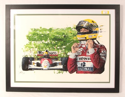 Lot 273 - Ayrton Senna Ltd Edition Large Framed Print.