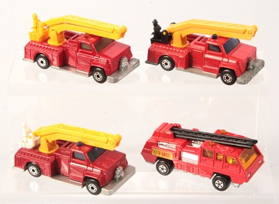 Lot 62 - Matchbox Superfast 3 x 13c Snorkel Fire Engine & 22c Blaze Buster Fire Engine WITH BLACK LADDER