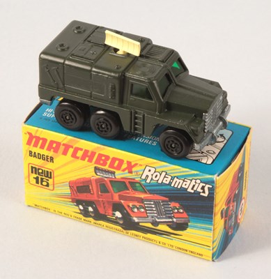 Lot 67 - Matchbox Superfast 16a Badger Military Radar Truck WITH DARK OLIVE GREEN BODY