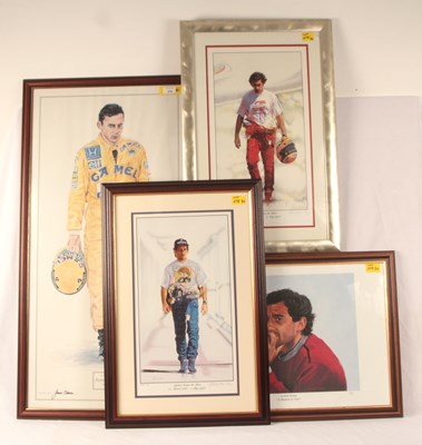 Lot 278 - Ayrton Senna - Group of 4x Ltd Edition Framed Portrait Prints.