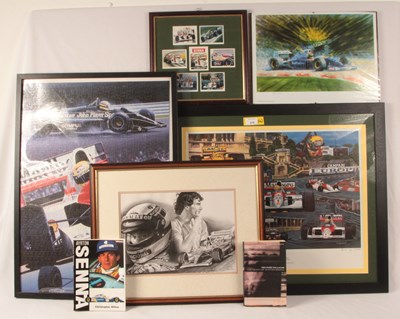 Lot 279 - Ayrton Senna - Mixed group of prints & ephemera.