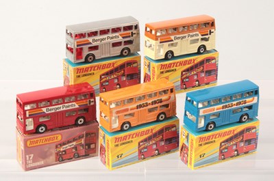 Lot 72 - Matchbox Superfast 5 x 17b Daimler Fleetline Bus HARDER TO FIND VARIATIONS