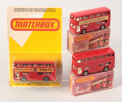 Lot 75 - Matchbox Superfast 3 x 17b Daimler Fleetline Bus WITH BLACK PLASTIC BASE