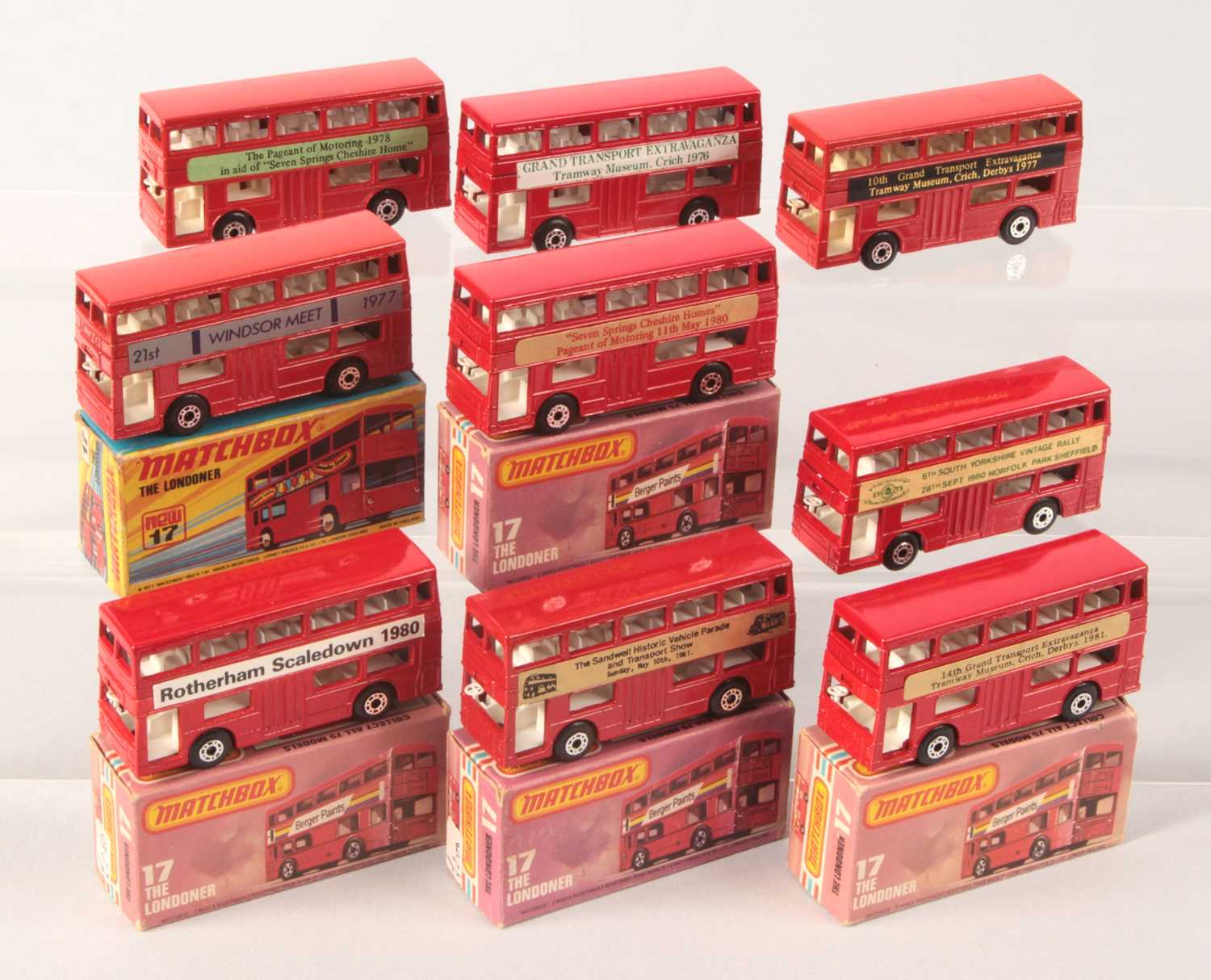 Lot 78 - Matchbox Superfast 9 x 17b Daimler Fleetline Bus Code 3 Issues