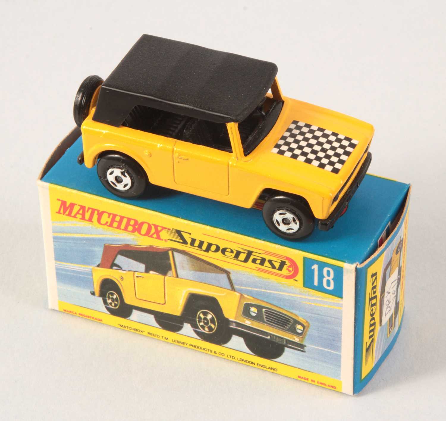 Lot 87 - Matchbox Superfast 18a Field Car Twin Pack Issue DARK YELLOW BODY + BLACK ROOF