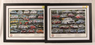 Lot 289 - BTCC The Champions - 50 Years - Pair of Framed Prints.