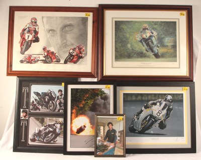 Lot 291 - Motorcycle Racing - Group of 5x Prints.