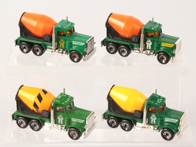 Lot 103 - Matchbox Superfast 4 x 19d Peterbilt Cement Mixer VARIATIONS