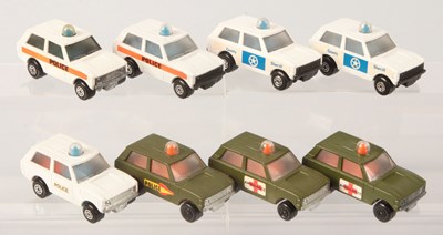 Lot 109 - Matchbox Superfast 8 x 20b Range Rover Police Patrol VARIATIONS