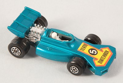 Lot 122 - Matchbox Superfast 24b Team Matchbox Racing Car RARE METALLIC KINGFISHER BLUE BODY + RACING NUMBER 5 LABEL