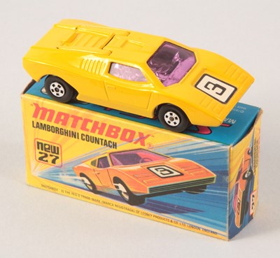 Lot 136 - Matchbox Superfast 27b Lamborghini Countach RARE PURPLE WINDOWS + SILVER PAINTED BASE