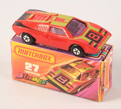 Lot 143 - Matchbox Superfast 27b Lamborghini Countach Streakers Issue RARE PURPLE WINDOWS + CHARCOAL GREY BASE