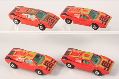 Lot 144 - Matchbox Superfast 4 x 27b Lamborghini Countach Streakers Issue VARIATIONS