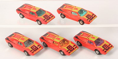 Lot 145 - Matchbox Superfast 5 x 27b Lamborghini Countach Streakers Issue VARIATIONS