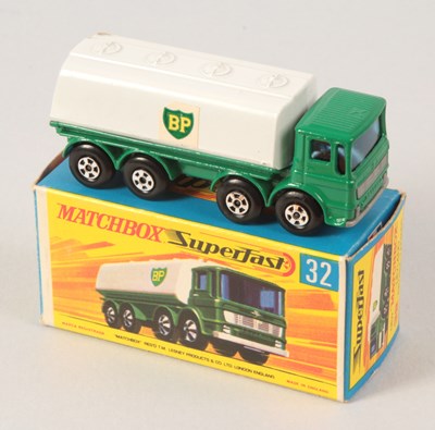 Lot 157 - Matchbox Superfast 32a Leyland BP Tanker WITH LARGE BP LABELS FROM 13a DODGE BP WRECK TRUCK