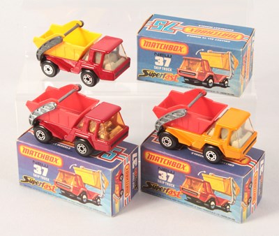 Lot 182 - Matchbox Superfast 3 x 37c Atlas Skip Truck HARDER TO FIND VARIATIONS