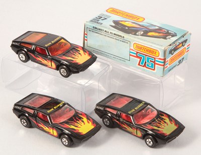 Lot 185 - Matchbox Superfast 3 x 37d Maserati Bora Sun Burner VARIATIONS INCLUDING HONG KONG & ENGLAND BASES
