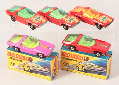 Lot 192 - Matchbox Superfast 5 x 40a Vauxhall Guildsman VARIATIONS INCLUDING RARE LIME GREEN WINDOWS