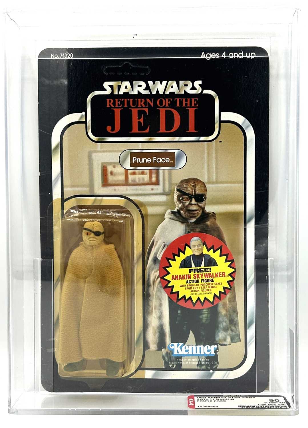 Lot 155 - Kenner Star Wars vintage Return of the Jedi Prune Face 3 3/4" figure, AFA Graded 90 Y-NM+/MT