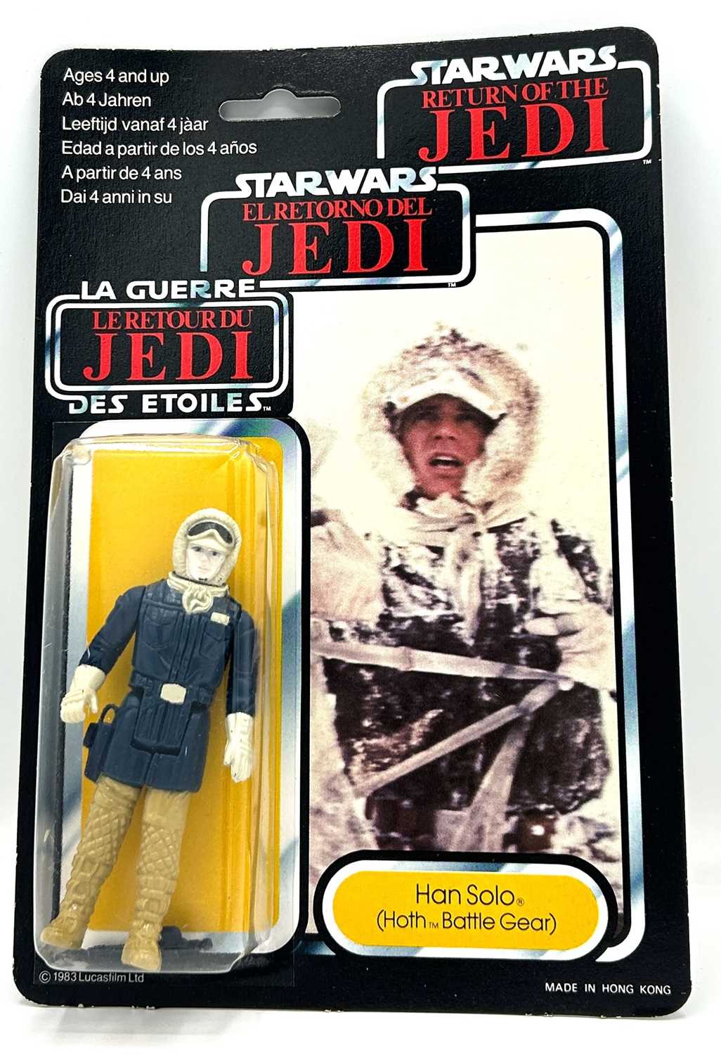 Lot 186 - Palitoy Star Wars vintage Tri-Logo Han Solo Hoth 3 3/4" figure WEAPON ERROR