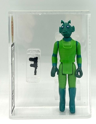 Lot 203 - Kenner Star Wars vintage Greedo 3 3/4" figure, UKG Graded 90% Gold