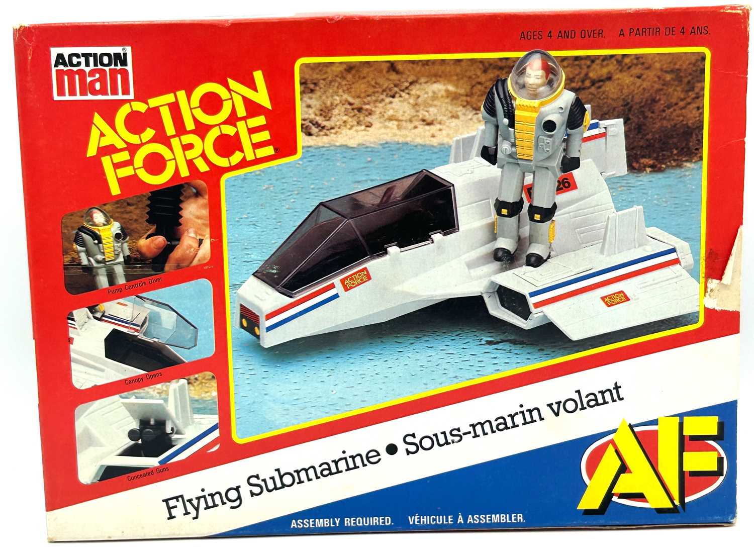 Lot 218 - Palitoy Action Force vintage Flying Submarine 3 3/4" vehicle and figure set